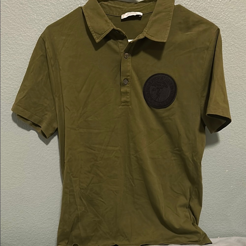 Versace Collection Olive Green Polo Shirt